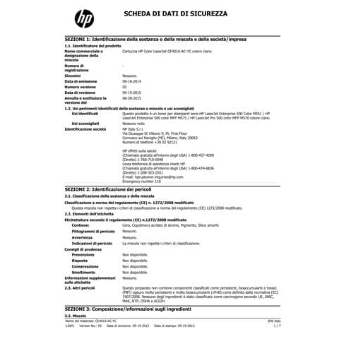 Toner 507A HP ciano  CE401A